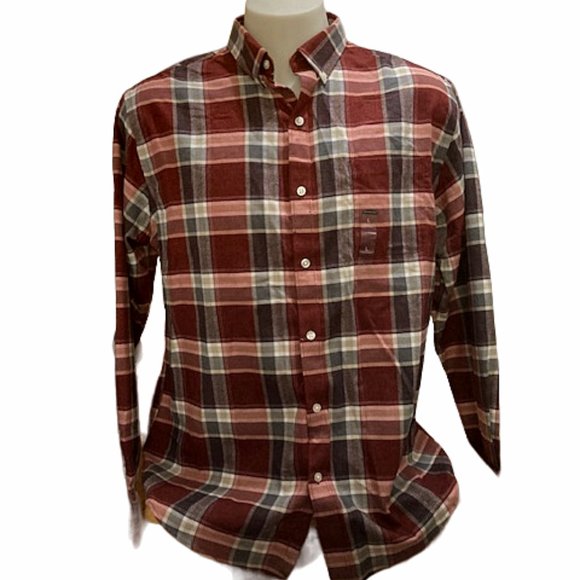 Van Heusen Other - Van Heusen Men's Maroon Plaid Button Down Casual Shirt New
